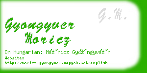 gyongyver moricz business card